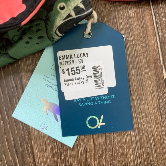 Ola Azul Womens Emma Lucky Printed one piece cut out swimsuit M NEW - Picture 6 of 11